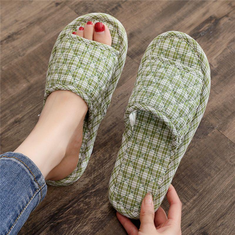 

Корейские хлопковые художественные домашние тапочки: Бесшумный, Мягкий, Машинная стирка для всех сезонов Women Small Fit 35-37