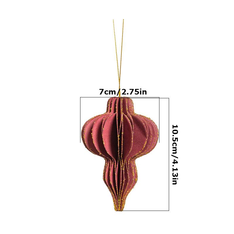 1ks Lampion Elegantní Ozdoba Slavnostní Papírová Odolná Ozdoba Klasický Vánoční Stromek Romantický Plástvový Jemný