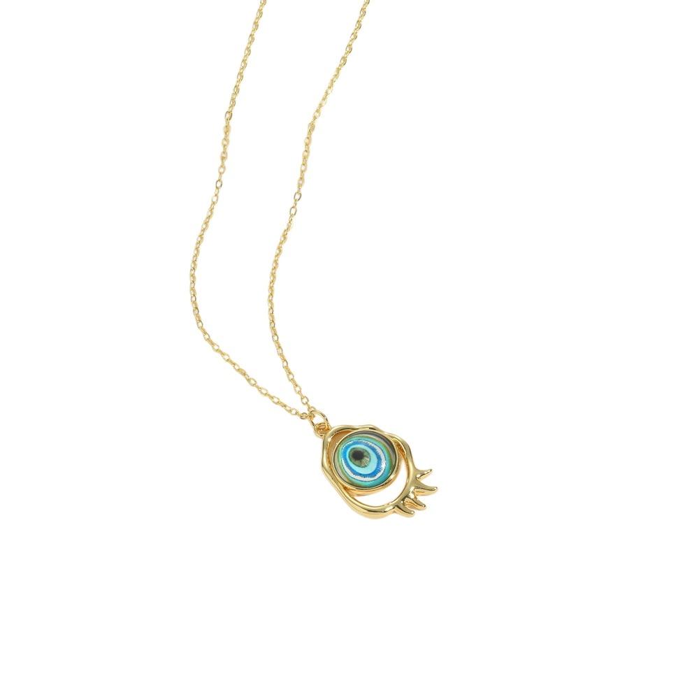 Pendant Devil's Eye Necklace Copper Resin Banquet Clothes Neck Chain  Clothes Accessories