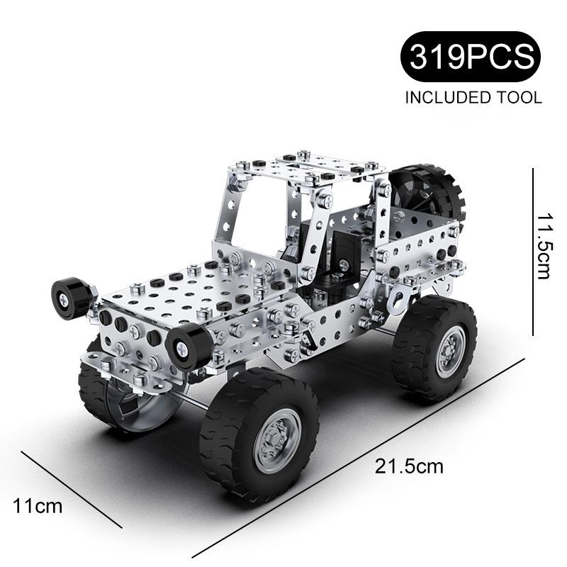 Creative 3D Metal Assembly Building Block Excavator Model Bulldozer Engineering Vehicle MOC Brick Nut Assembly Toy Boy Gift