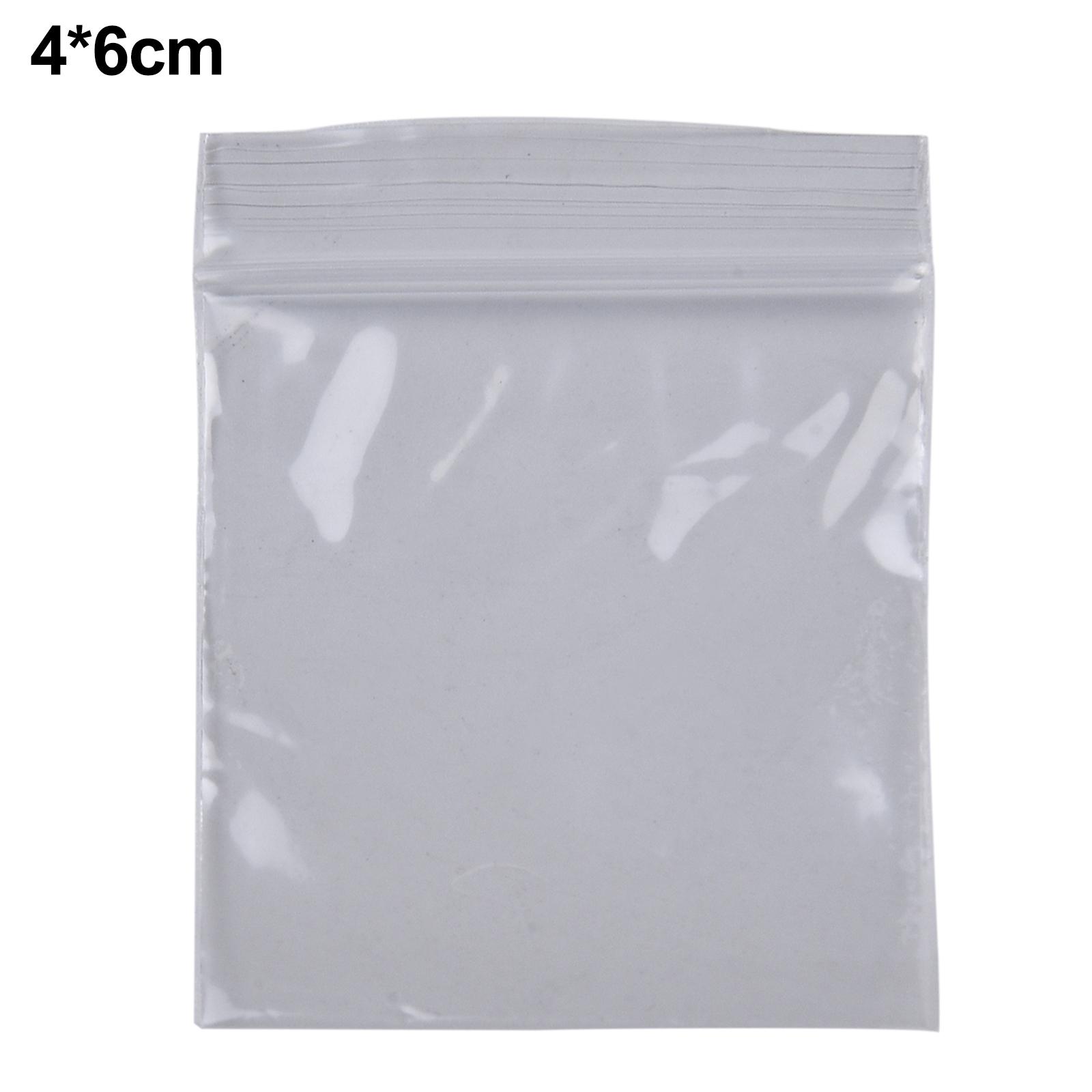 Transparent Plastic Bag Zipper Lock 3 Sizes Baggies Baggy Bags Mini Plastic Resealable Small 100 100pcs Brand New 4x6CM