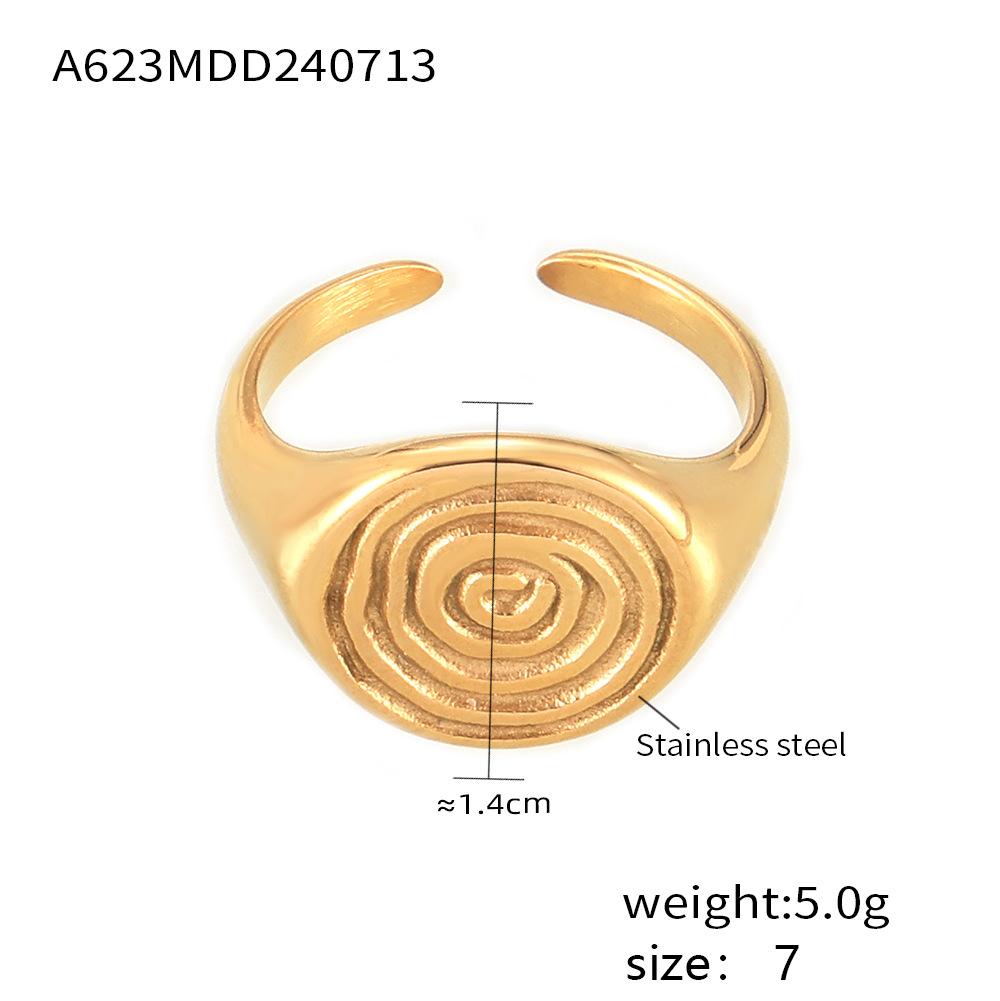 Love Hammer Ring Stainless Steel Plated 18K Gold Opening Retro Design Niche Temperament Jewelry
