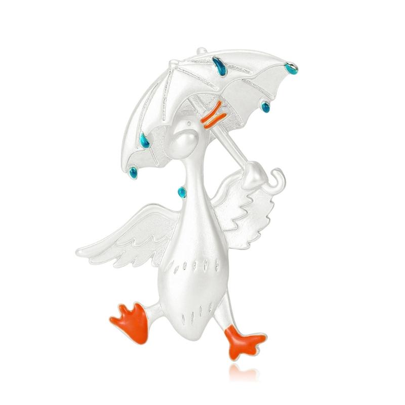 

Adorable Duck Shaped Brooch Portable Alloy Pin For Women Men Kids Outfit серебряный