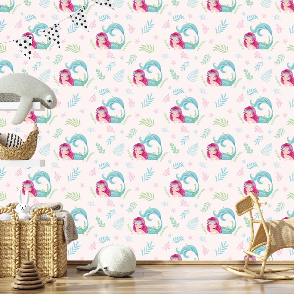 Mermaids and fairy tale wallpaper for living room and bedroom 50x1000