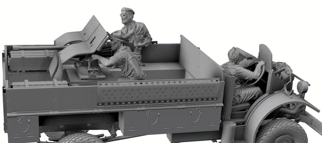 Thunder Model 1/35 British Long Range Desert Group (LRDG) 37mm Onboard Shooting Scene Vol. 5 Resin Kit (3 Figures) TBF3506 (Human)