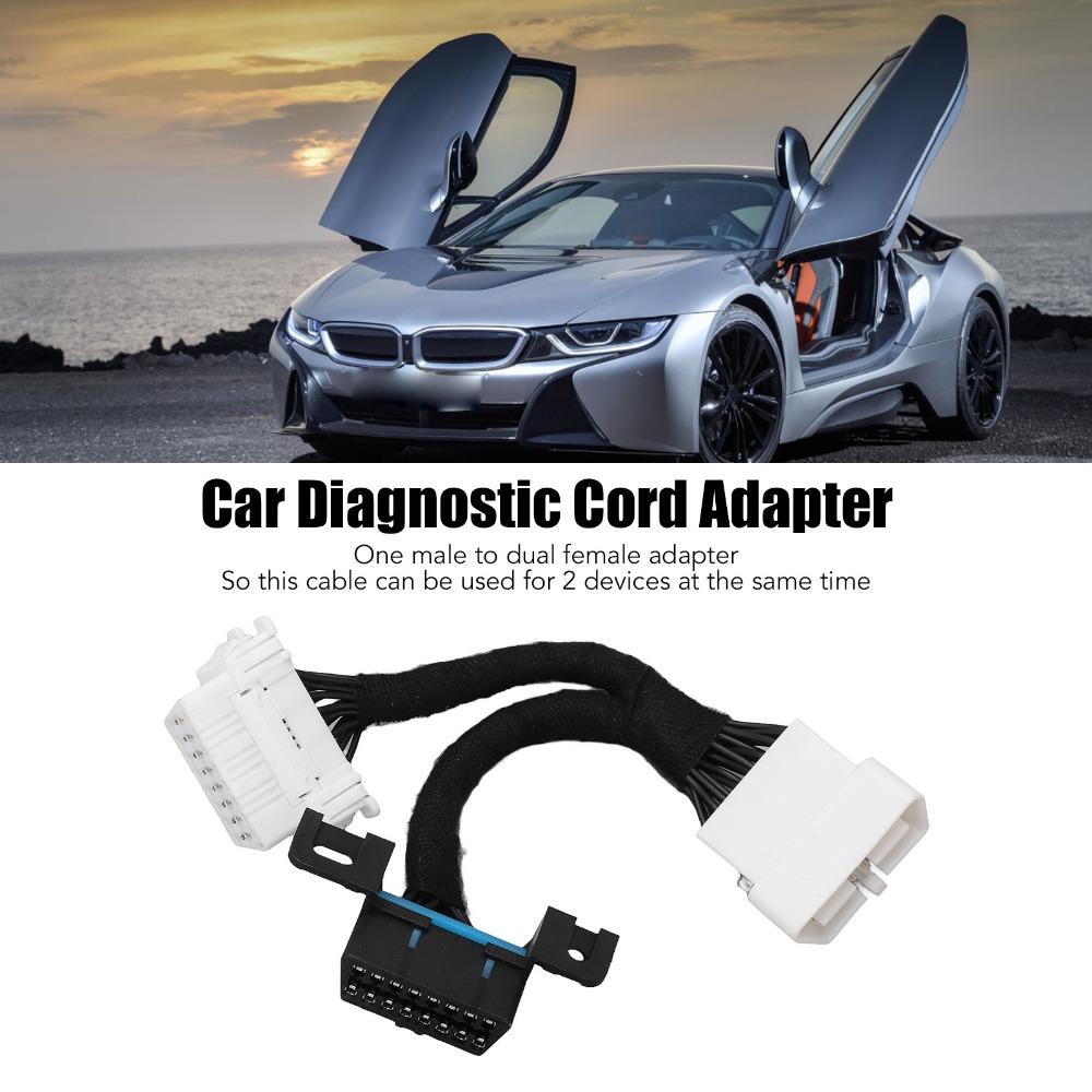 16Pin OBD2 Splitter Cable 0.15m OBD2 Y Cable Portable OBD2 Extension Cable  Maintenance Technician