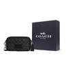 Coach Wyatt 19 Zip Closure Signature Coated Canvas With Smooth Calfskin Shoulder Bag Crossbody Bag Small Men Shoulder Bag Black CM109-QBMI5