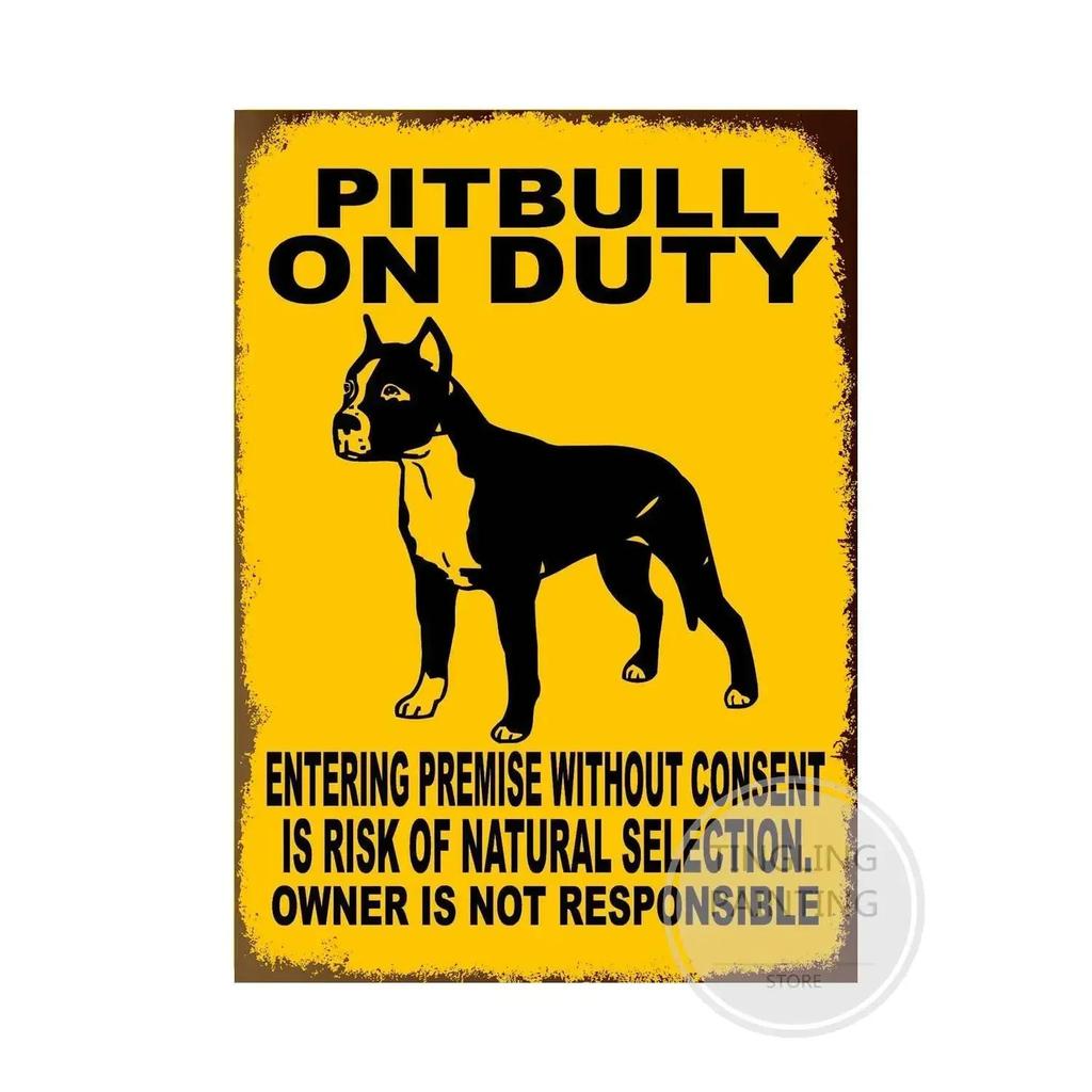 Vintage Retro Tin Signs Beware Of Dog  Metal Wall Stickers for Garden Family House Door Decoration