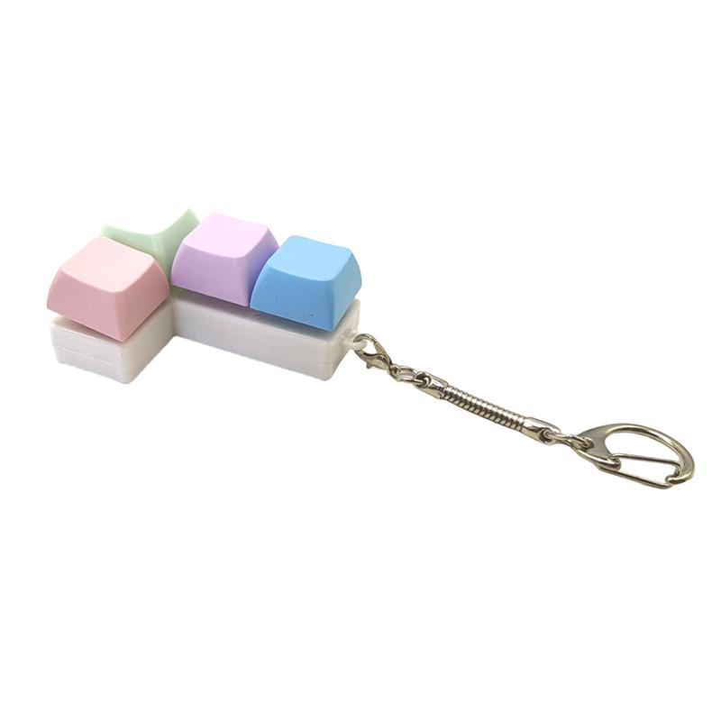 Creative Decompression Keyboard Fidget Toy Macaron Keycaps Fidget Keychain Stress Relief Mini Toy Pendant