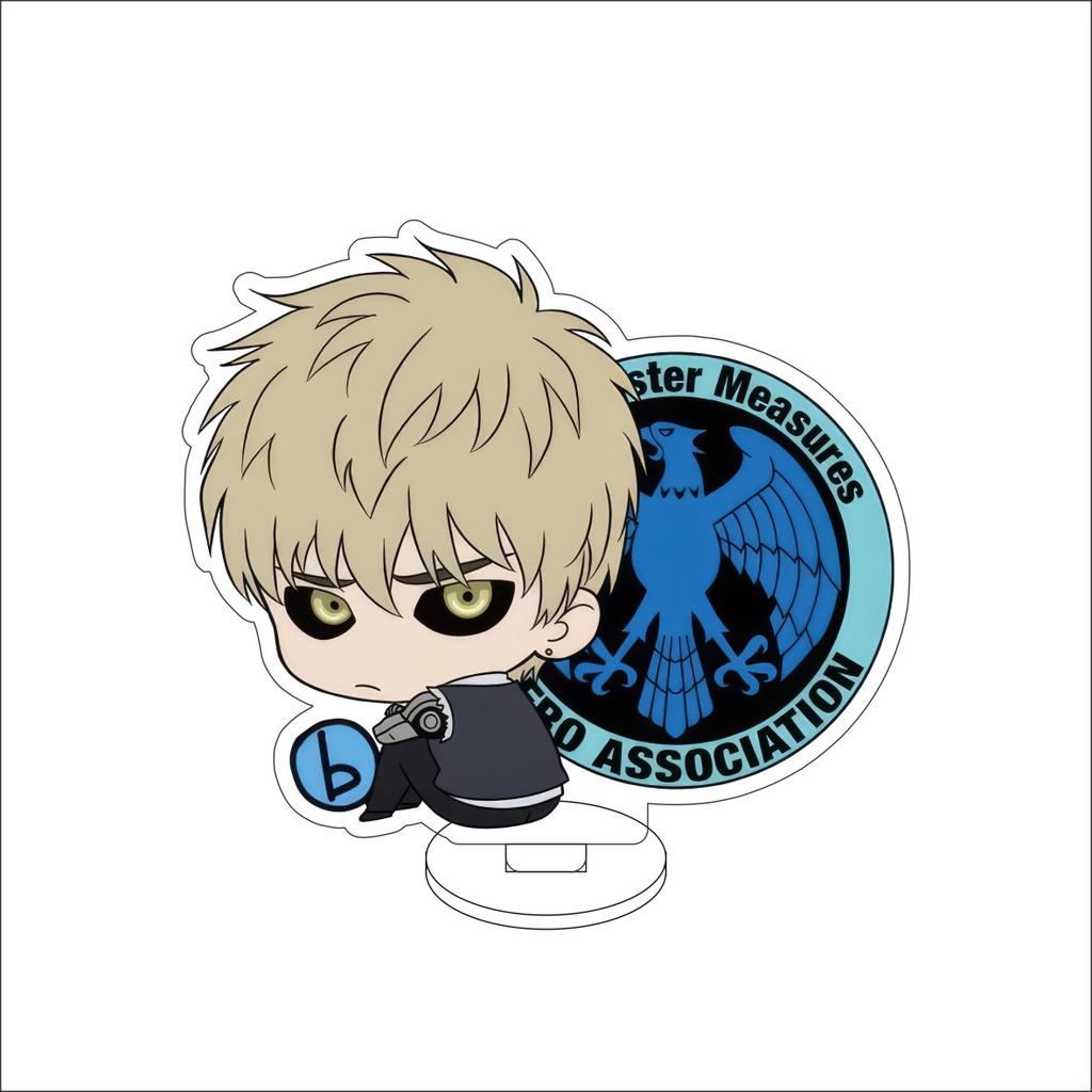 10CM Anime ONE PUNCH MAN Figure Stand Model Saitama/Genos/BLAST/Tatsumaki Cute Desk Decor Standing Sign Gifts