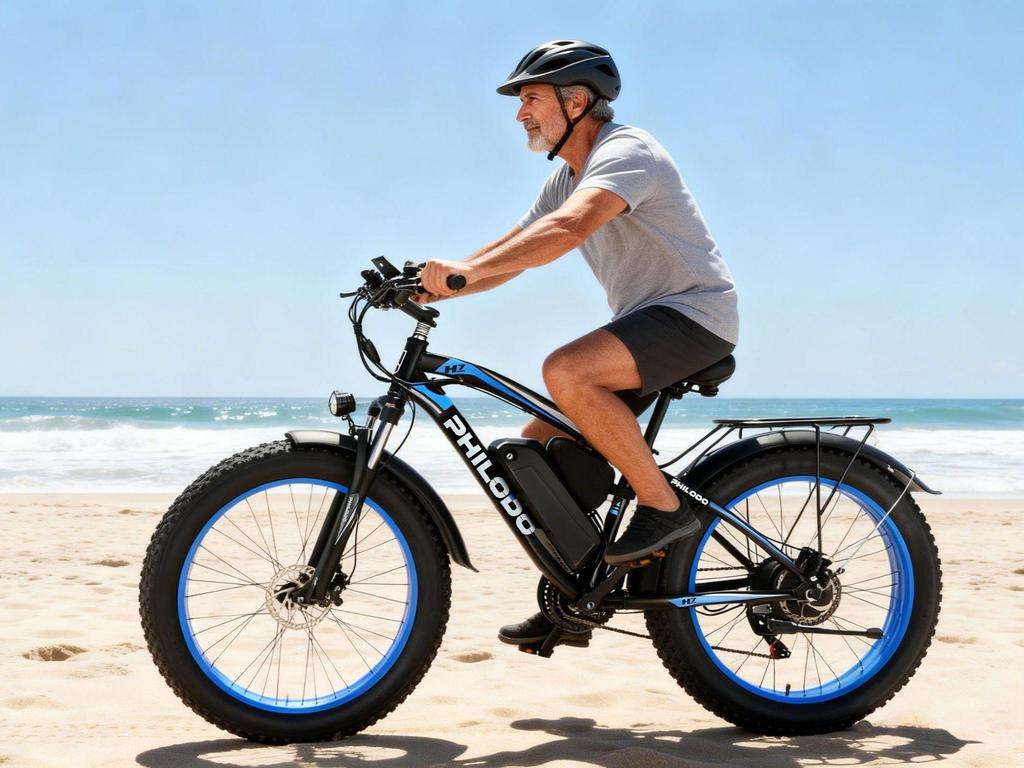 Electric bicycle PHILODO H7 Pro, 1000W motor, 48V 17.5Ah battery, top speed 45 km/h, cruising range 80km, 26x4.0 inch tires