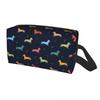 Custom Dachshund Toiletry Bag Women Badger Sausage the Wiener Dog Cosmetic Makeup Organizer Lady Beauty Storage Dopp Kit Case