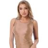 Camiseta sin mangas lisa para mujer, elástica, versátil, para yoga, gimnasio o ropa casual para estar en casa