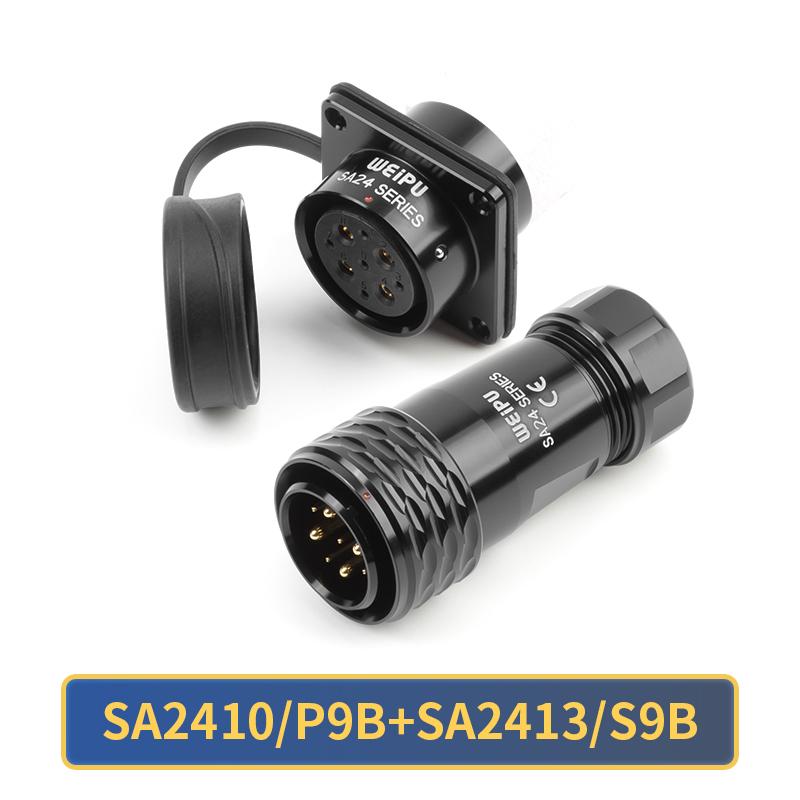 WEIPU SA24 SA2410/P SA2413 IP67 Waterproof Male Plug Female Socket Panel Connector M24 2 3 4 9 10 12 12B 19 Pin Soldering M24