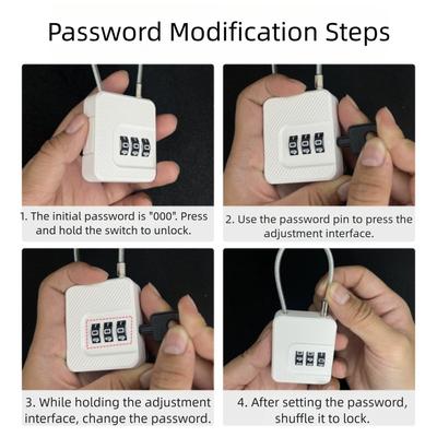 Durable 3 Digit Coded Combination Padlock Security Keyless Resettable Padlock Password Lock Locker Room Gym Locker