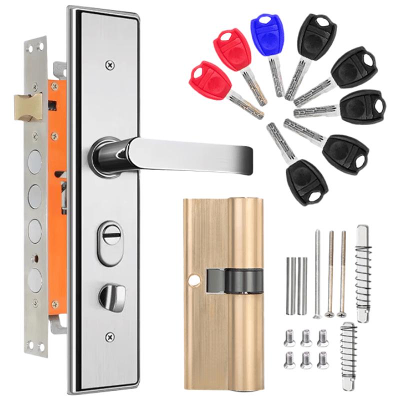 Universal Stainless Steel Security Door Lock Set Round Body B-Grade