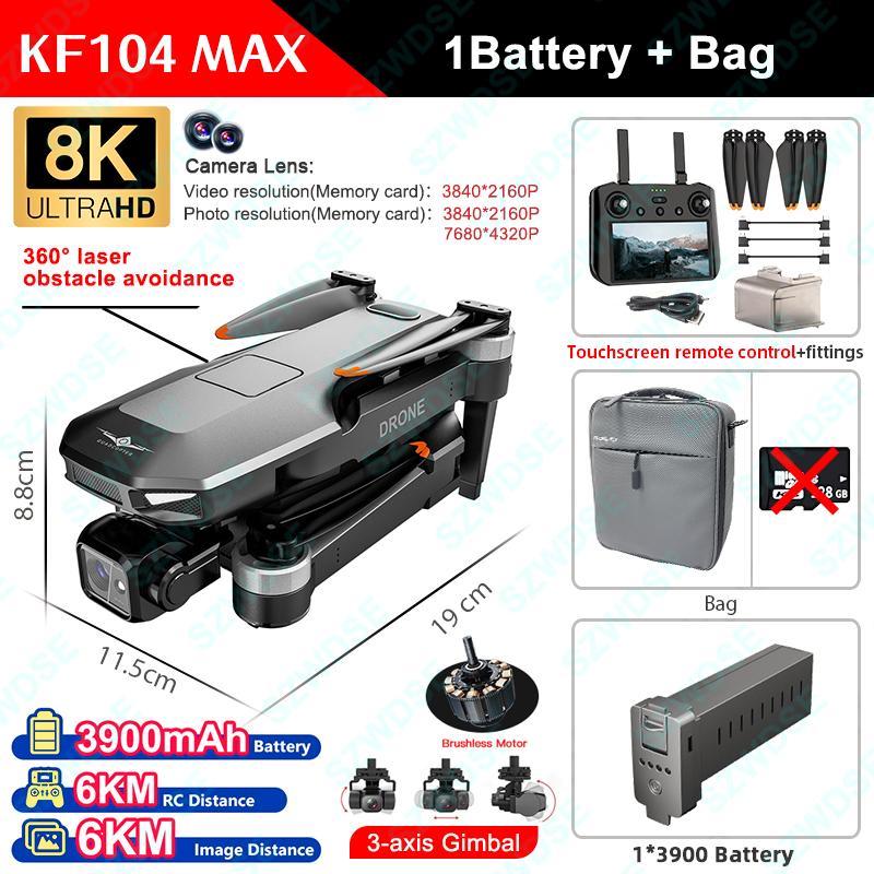 KF104 Max 2 Drone RC 5G WIFI Drone 8K Professional With Aerial 3-Axis Anti-Shake Gimbal Obstacle Avoidance Brushless Quadcopter