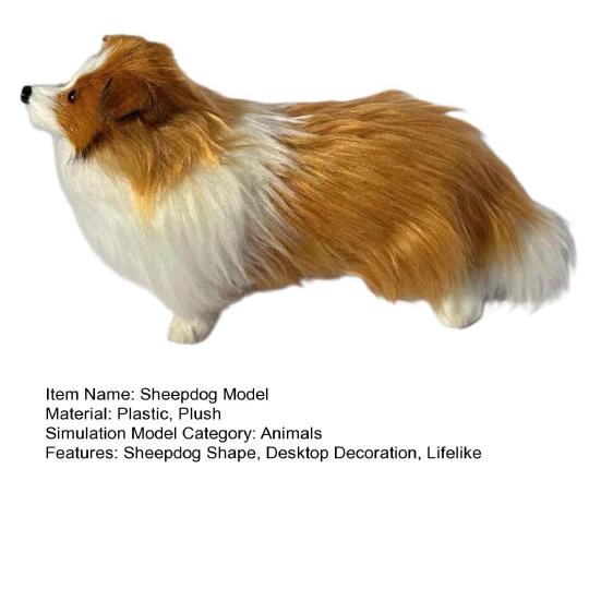 Simulert Plysj Schäferhund Modell Livaktig Mini Hundeleke Utstoppet Dyr Dukke Hjem Kontor Skrivebord Dekorasjon Ornament