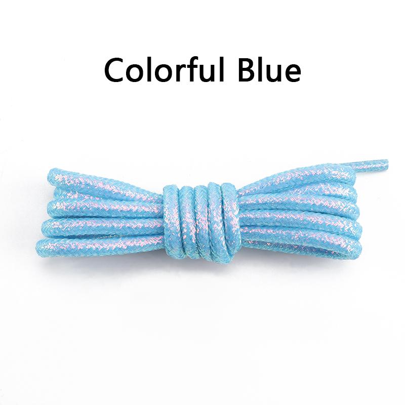 Runde Glänzende Schnürsenkel Gold Silber Seide Schuhband Metallischer Glitzer Schuhbänder Sportlich Lässig Bunt Regenbogenverlauf Schnürsenkel