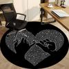 1PC Heart Hands Office Round Area Rug,  Mat Suitable ForOffice, Under Office Chairs Bedroom Living Room Home Decor, Room Deco