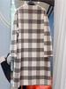 2023 Women's Retro Plaid Double-Sided Cashmere Wool Coat, Mid-Length Loose Fit for Autumn/Winter