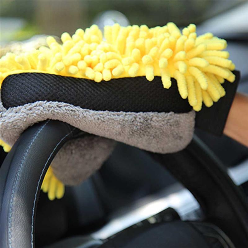 Waterproof Car Wash Gloves Microfiber Chenille Gloves Thick Car Cleaning Mitt Wax Detailing Brush Auto Care Double-faced Glove