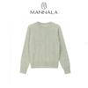 Classic Round Neck Cashmere Sweater - Autumn/Winter, Short, Brushed Wool, Flocked, Simple Design.