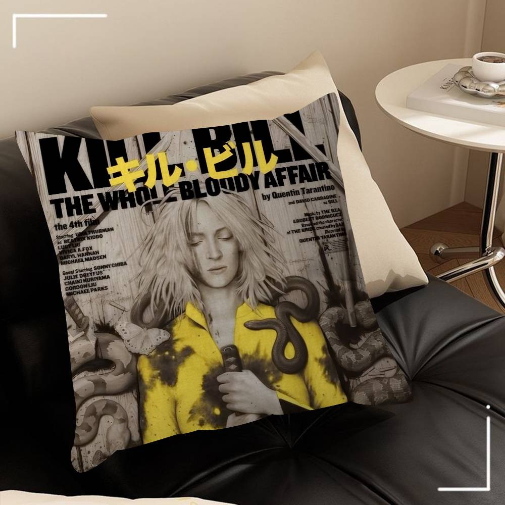 Classic Movie K-Kill Bill   Pillow Covers Cartoon Sofa Decorative Home Double-sided Printing Short Plush Cute Cushion Cover