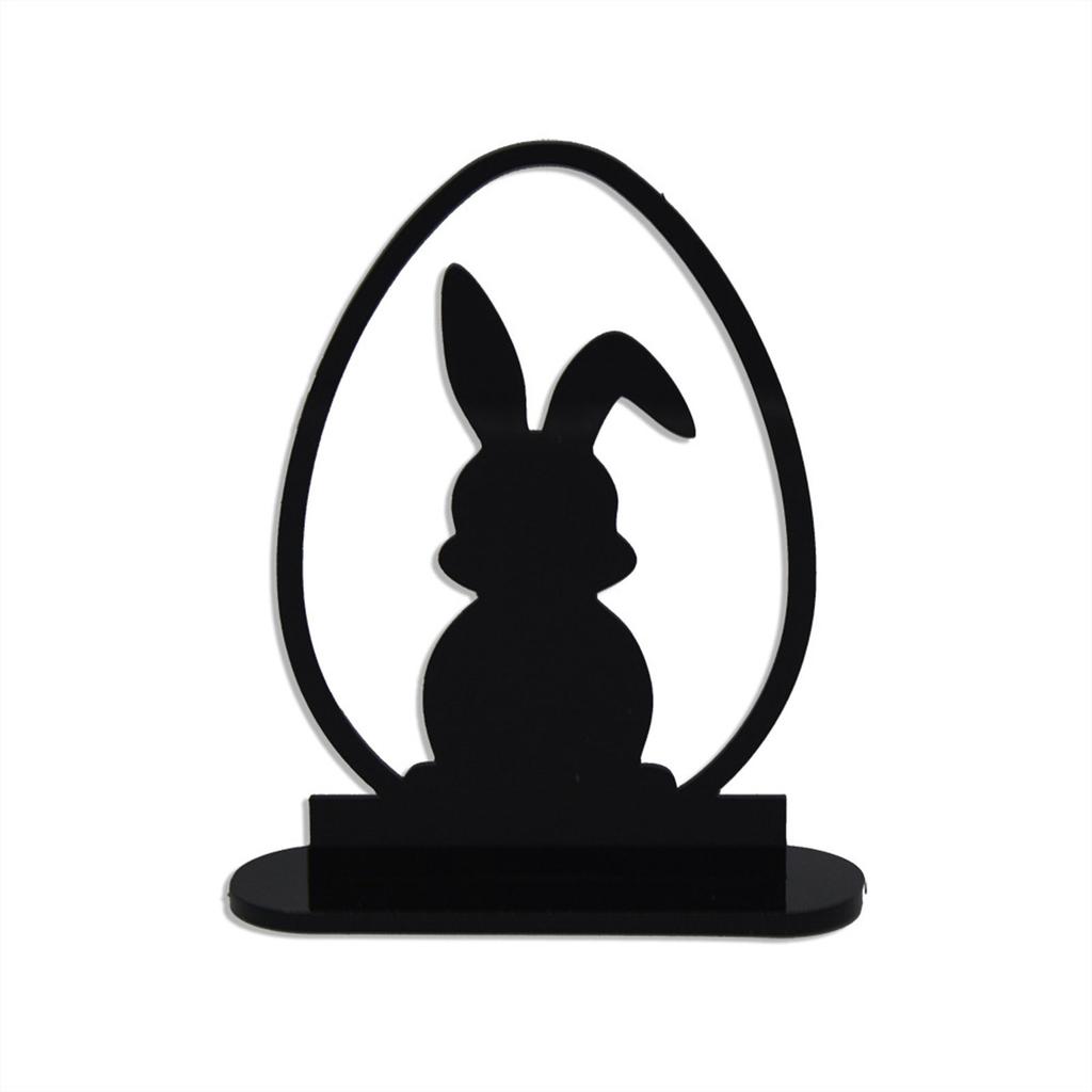 Easter Bunny Decorations Spring Home Decor Hollow Out Acrylic Standing Rabbit Egg Figurine Statue Ornaments Party Gifts