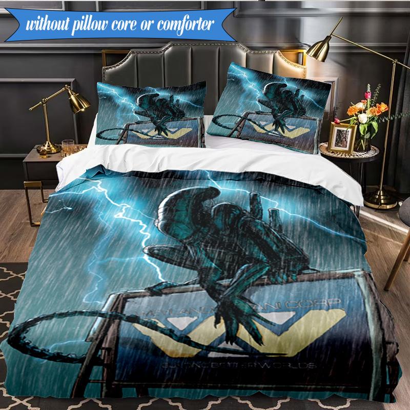 Alien Horror Artwork 3pcs K-pop Music Group Bedding set,Ideal for Bedroom, Dormitory,Including Duvet Cover And 2pcs Pillowcases,Fan Gifts