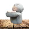 Simplistischer Buddha-Statuen-Kerzenhalter Betende Skulpturen Ornament Kleiner Buddha-Statuen-Kerzenhalter für Reichtum Viel Glück Dekor