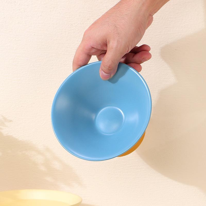 Color-Blocked Ceramic Pet Bowl Elevated Cat Bowl Protects Cervical Vertebrae Pet Supplies