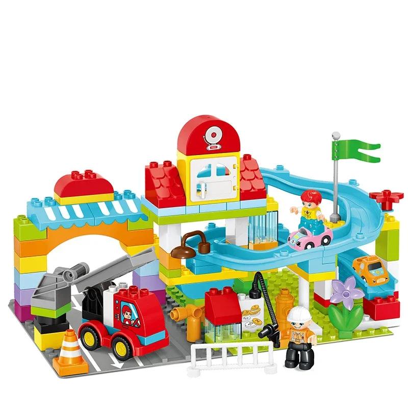 Große Bausteine Verrückte Murmelbahn Rutsche Pipeline Kugel Kompatible Große Steine Labyrinthspiel Kinder Kinder Montessori Spielzeug