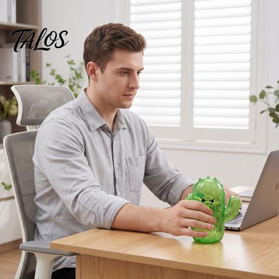 Calming Sensory Play Cactus Pinch Toy for Stress Relief, Soft TPR Rubber Squeeze Fidget Focus Toys School Toy, Cute Cartoon Funny Gifts Kids