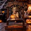 Housewarming Gift Ideas Vintage Halloween Wooden Bell Decor, Rustic Farmhouse Shelf Sitter with Artistic Photo Props Metal Wood Stand, Tabletop