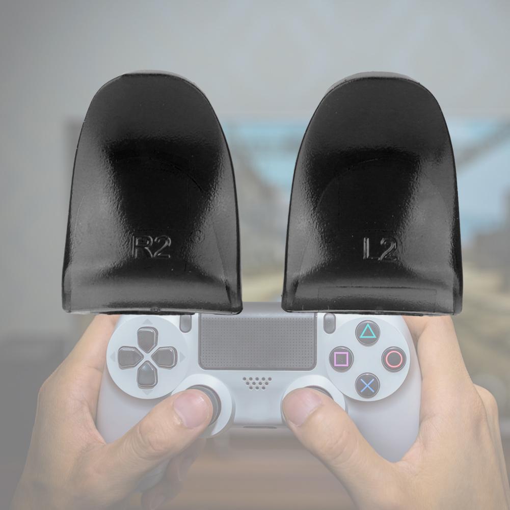 2 PCS Set Durable R2 L2 Buttons Trigger Extender Extension for PS4 Controller (Black)