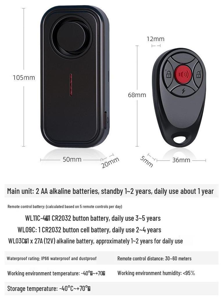 Alarme Antivol & Lumière Clignotante pour Vélo Électrique avec Capteur de Vibration, Étanche IP66, Protection Longue Distance pour VTT