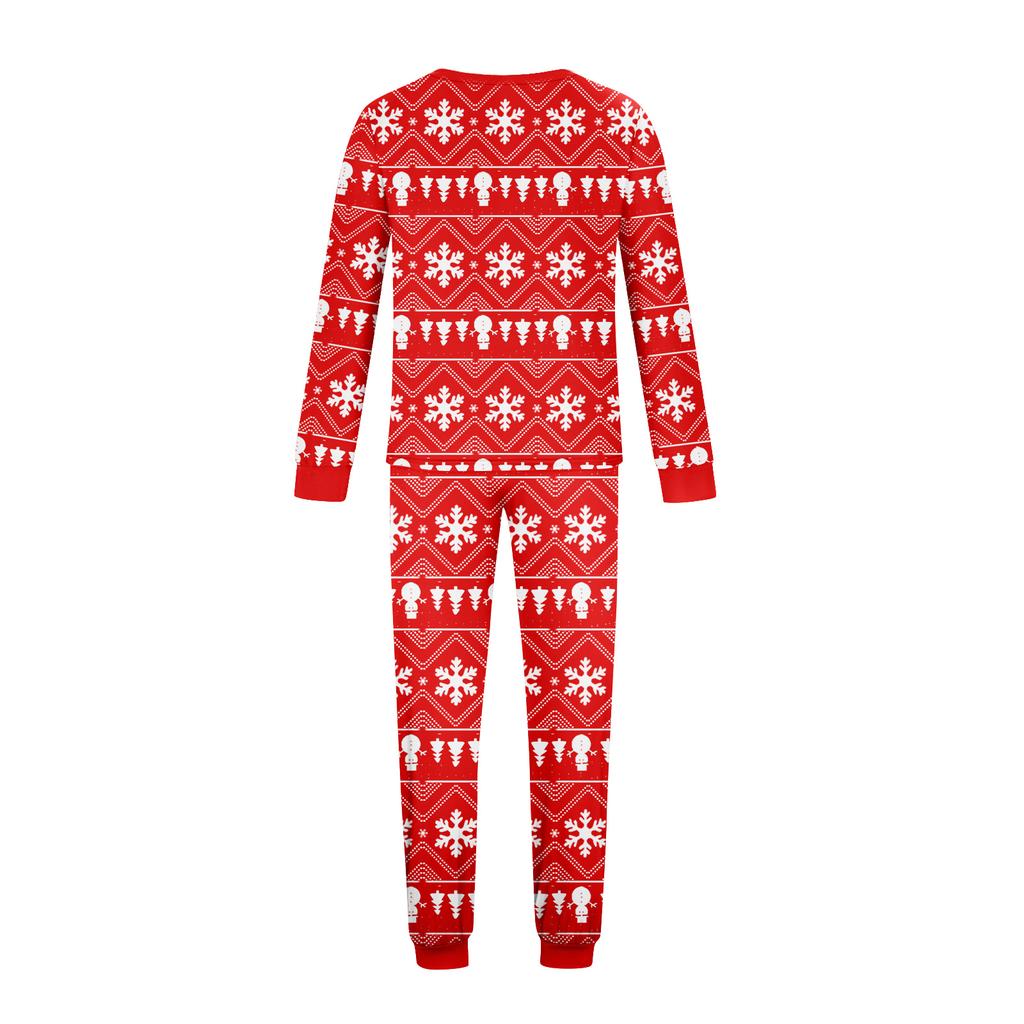 Print Cute Family Set Pajamas, Home Clothes, Family Set Long Sleeve Top Pants Set