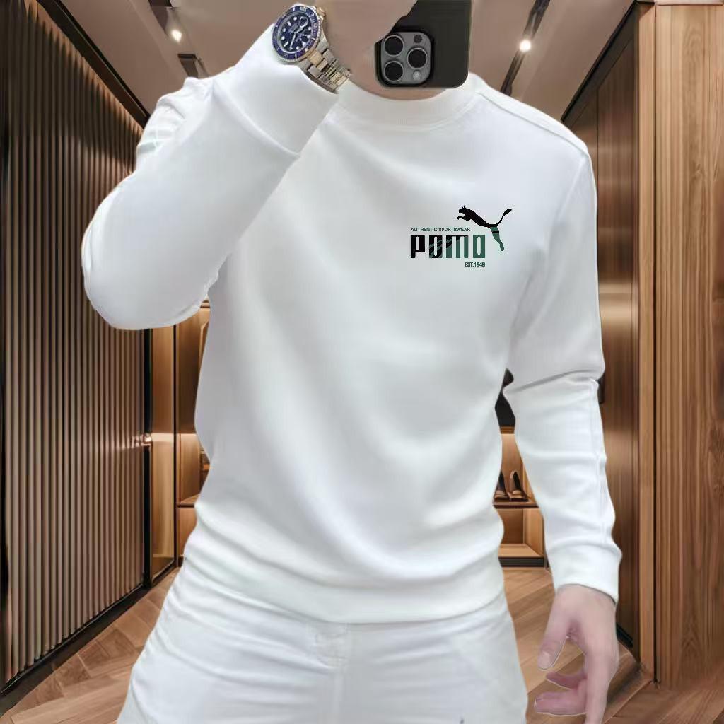 Men's European Light Luxury Printed Hoodie: Autumn/Winter Slim Fit Plus Velvet Top