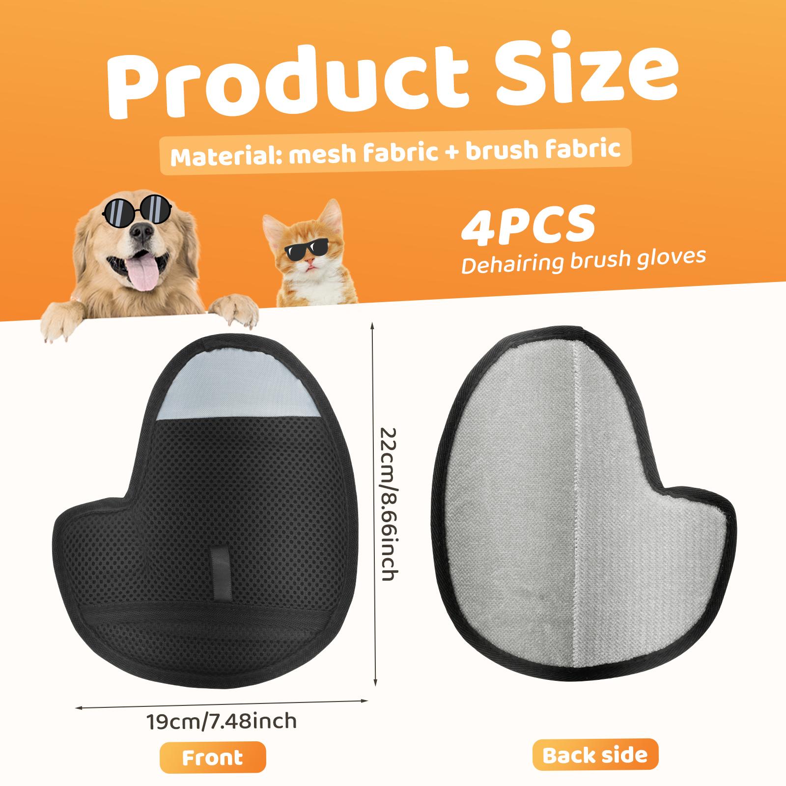 

4Pcs New Pet Grooming Glove Reusable Pet Hair Removal Tool Dog Cat Large Size Electrostatic Hair Removal Gloves Pet Supplies
