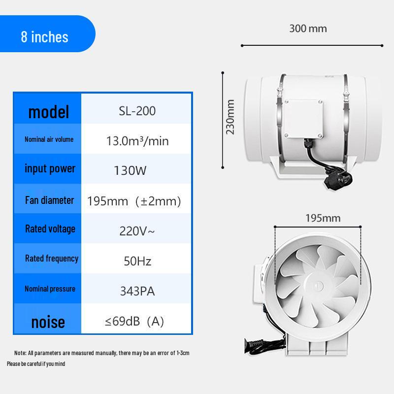 Ventilateur d'extraction puissant et silencieux pour cuisine et salle de bain, ventilateur de 6 pouces