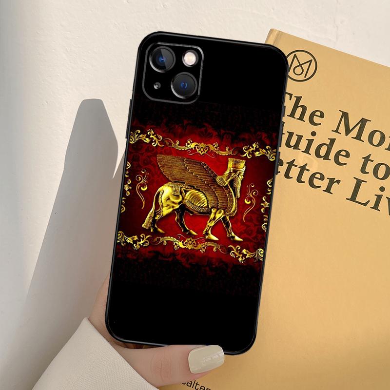Lamassu Assyrian Winged Bull Phone Case For iPhone 16 15 14 Pro Max Plus 12 11 13 Pro Max 12 Mini 13 Mini Cover