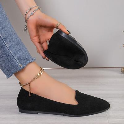 Ballerines pour femmes confortables et souples à enfiler, chaussures plates et pointues pour femmes, baskets décontractées à talons bas, pieds nus, élégantes, 36-43