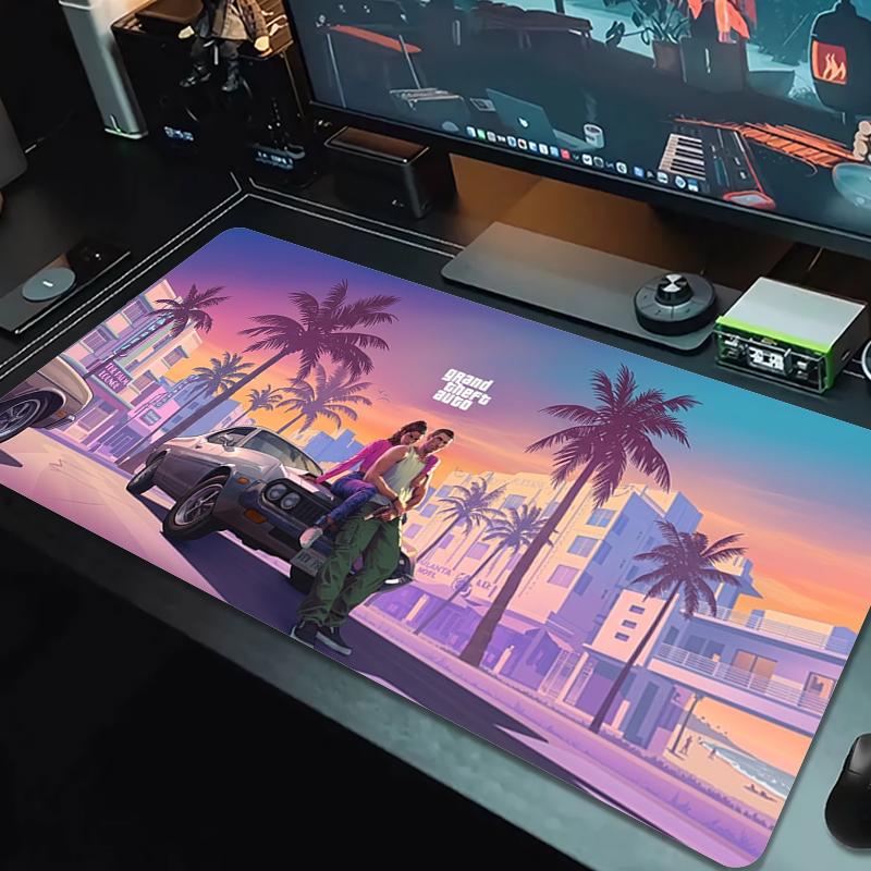 Grand Theft Auto Mouse Pad Large Gaming Table Cushion Non-slip Laptop Tablet Big Mousepad XXL Mat Mini PC Playmat With Lock edge