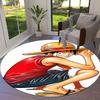 One Piece Monkey D Luffy Round Area Rug Carpet Rug For Living Room Bedroom Sofa Playroom Decor Nonslip Floor Mat