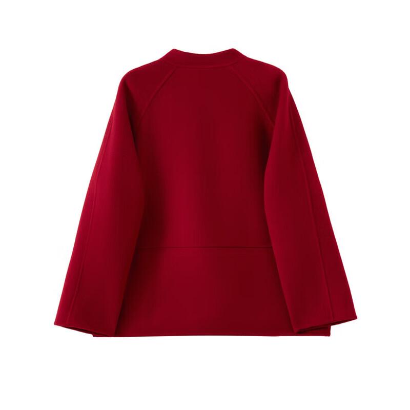 Hengyuanxiang Women's 100% Wool Mandarin Collar Coat