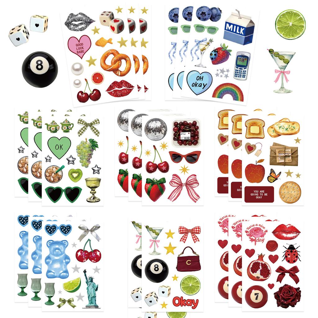 8 Korean Collages INS Wind Waterproof Diary Hand Stickers Gu Card Stickers DIY Decorative Stickers Stickers