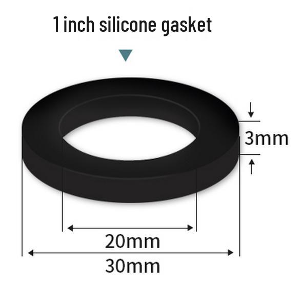 Silicone Gasket for 1-Inch Hose, Faucet, Water Meter, or Shower Head - 4 & 6 Point Sealing Ring.