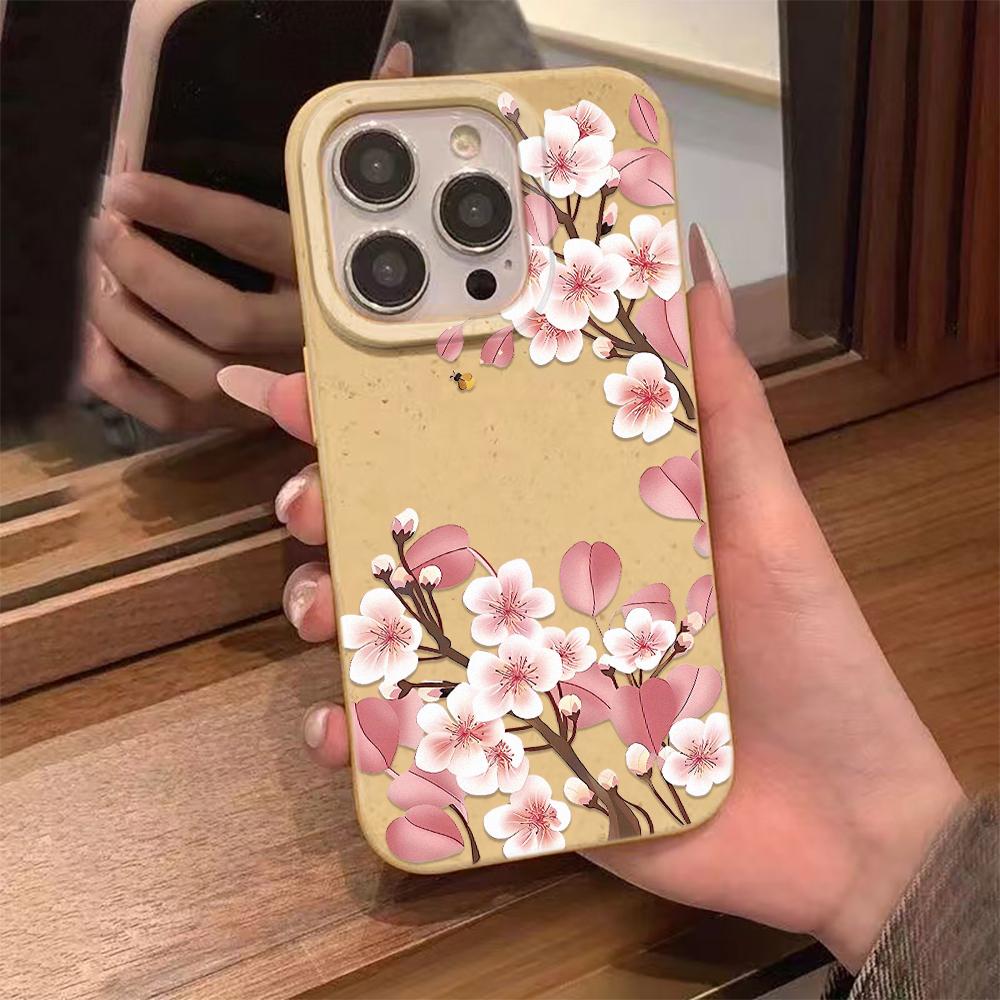 

Pink Flowers Phone Case Suitable For IPhone 17 Pro Max Air 16 15 Plus 14 13 12 11 Case Cover Funda For IPhone 16 15 14 Plus Case iphone 17