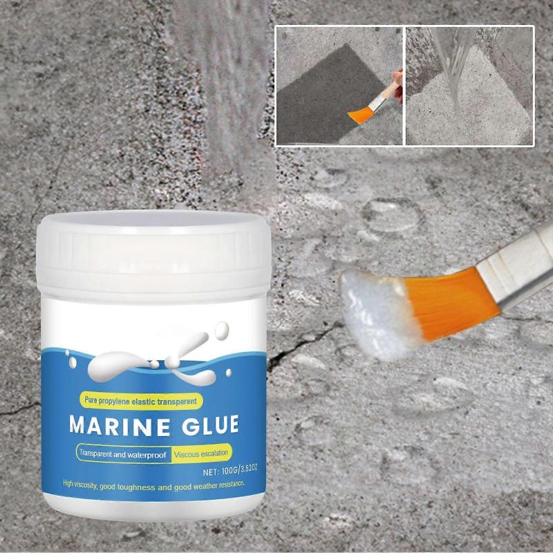Marine Glue Transparent Waterproof Coating, 100ml Clear Sealant for Interior & Exterior Walls, Moisture & Mold Resistant